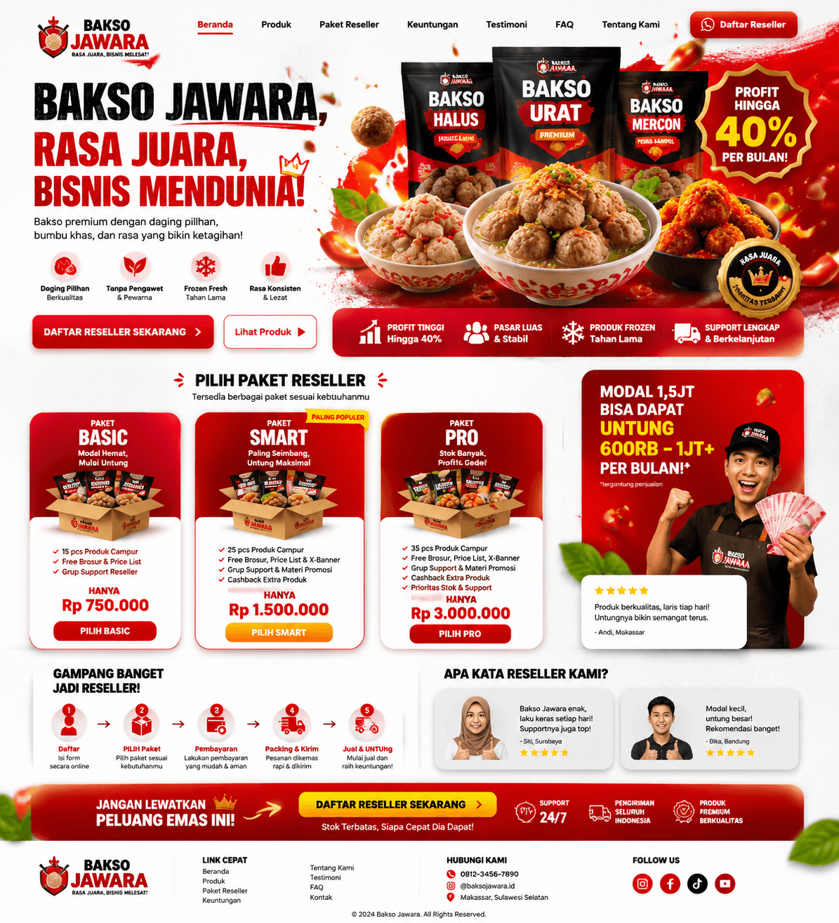 Template landing page Bakso Jawara